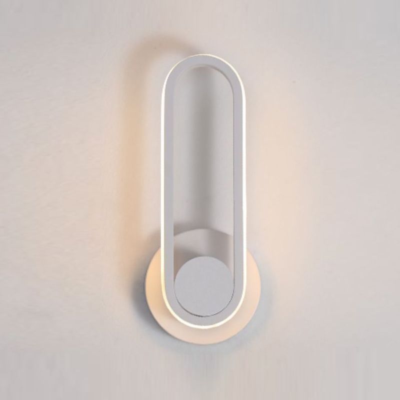Nordic Style Metal Rotatable Wall Light Oval LED Wall Sconce for Living Room