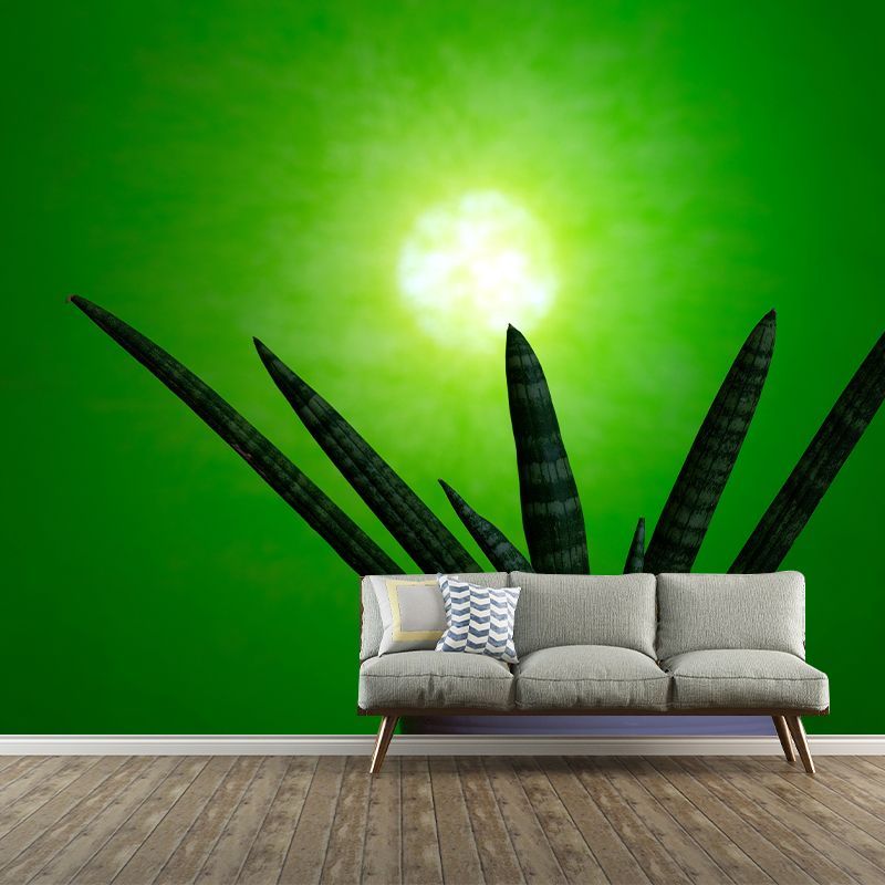 Green Plants Mural Mildew Resistant for Sitting Room Bedroom, Moisture Resistant