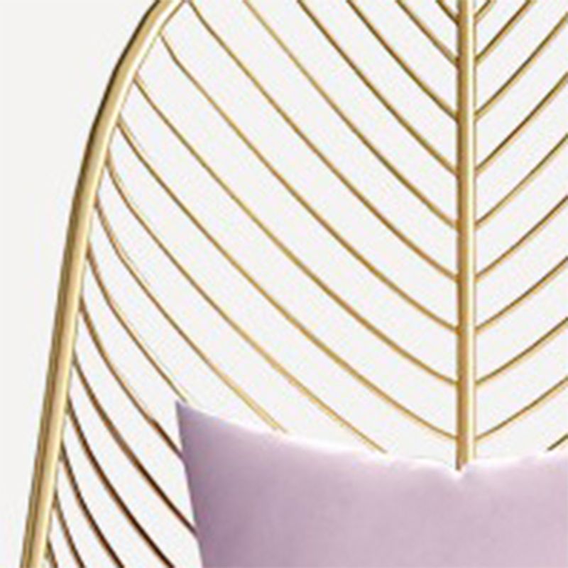 Glam Style Armless Gold Metal Chair with Parsons Chair Pillow