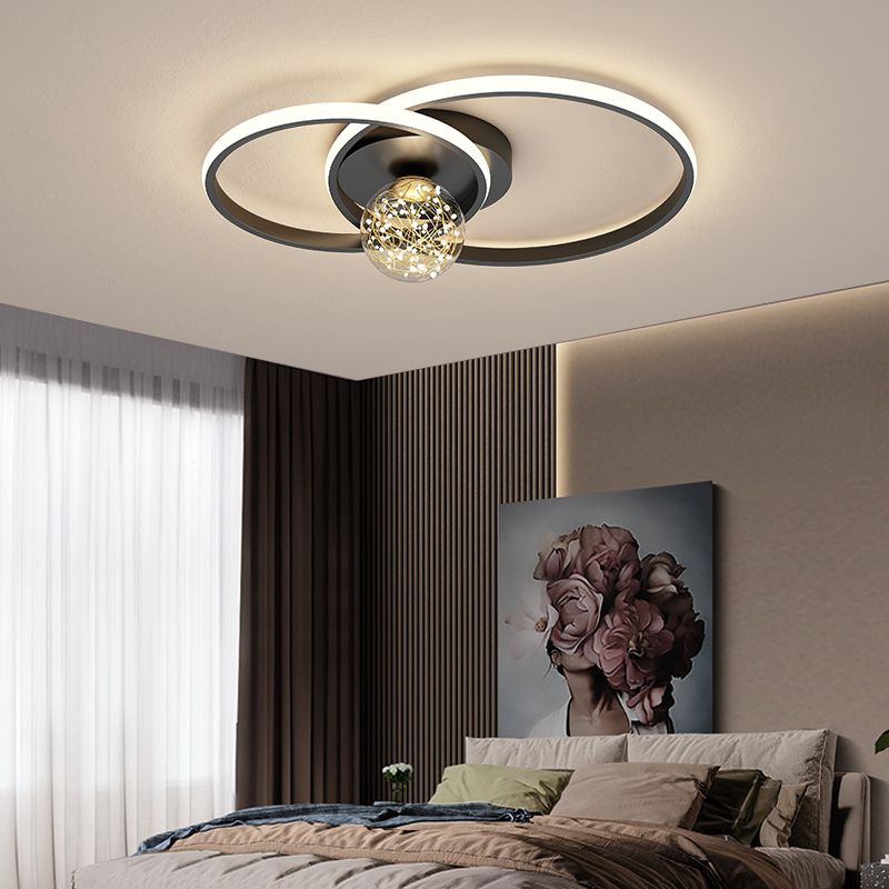 1-Luz de techo de color negro Montura de LED de metal de montaje en negro de techo para dormitorio