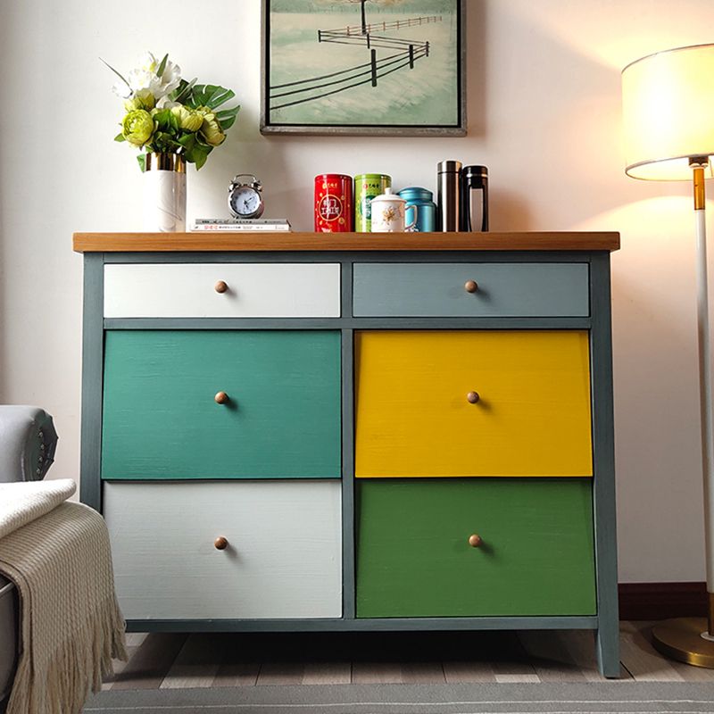 Vertical Nautical Wooden Storage Chest Bedroom Chest with Drawers