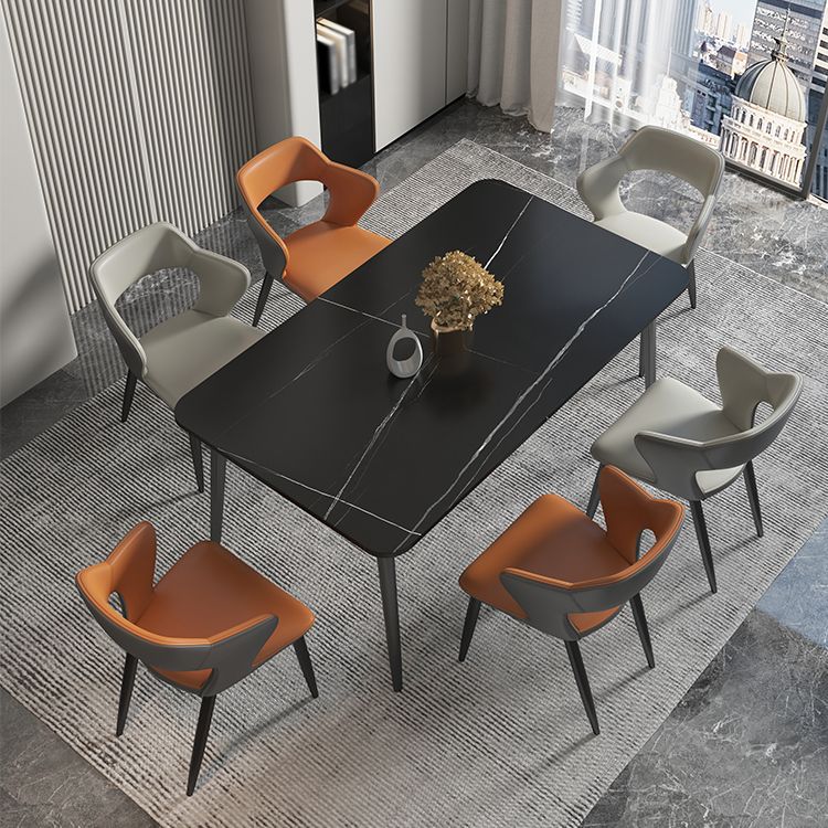 Nordic Metal Dining Chairs with Arm Indoor Open Back Dining Side Chair