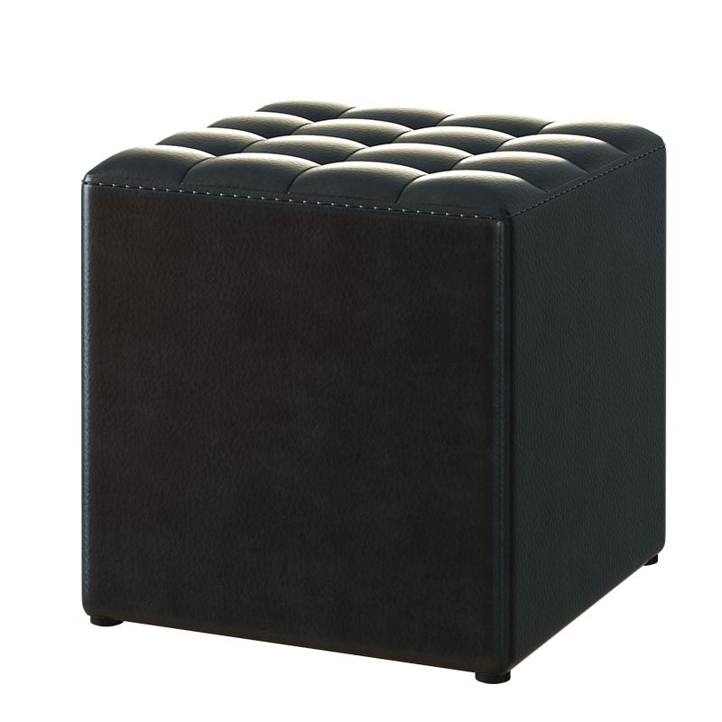 Simplicity Plain Ottoman Stool Water Resistant Genuine Leather Chair Ottoman