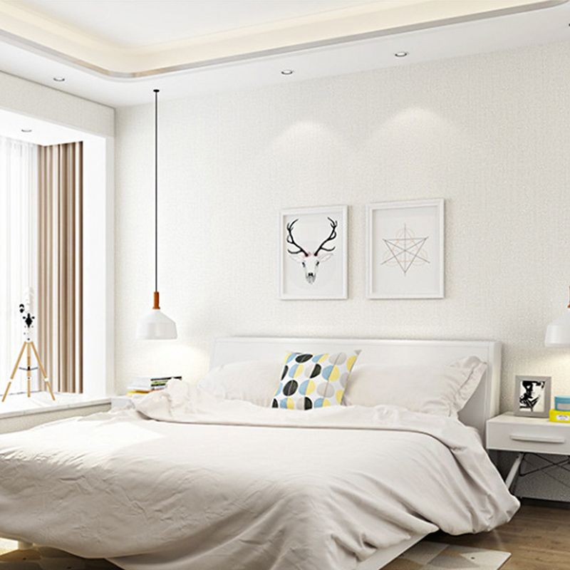 Contemporary Wallpaper Roll Plain Pattern Non-Pasted Wall Covering, 20.5 in x 33 ft