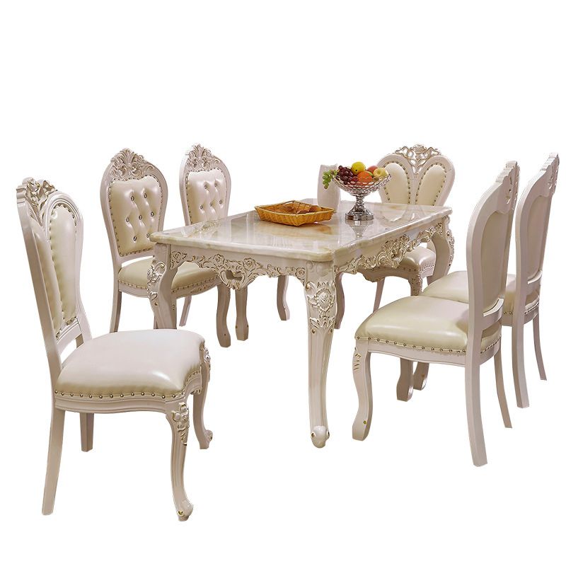 Victoria Rectangle Table Set 1/2/5/7 Pieces Dining Set for Home