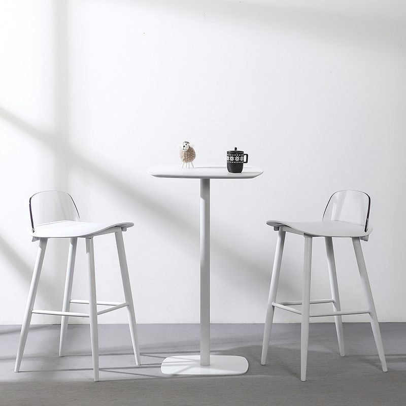 Modern Armless Backrest Counter Stool Iron Kitchen Bar Stool with Acrylic Seat and Pedal