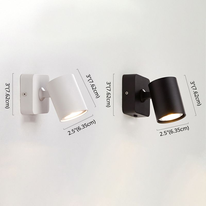 Modern Minimalist Style Cylinder Wall Light Sconces Metal 1 Light Sconce Lights for Bedroom
