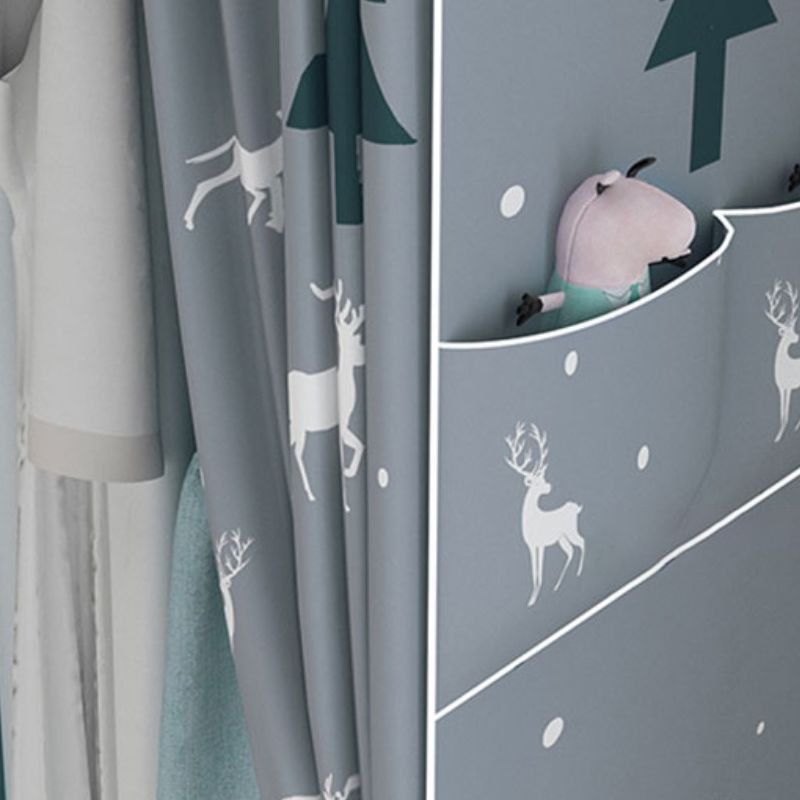 Contemporary Style Wardrobe Pine Solid Wood Wardrobe Closet with Legs