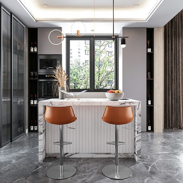 Adjustable Bar Stool Leather Backrest Bar Stools for Living Room