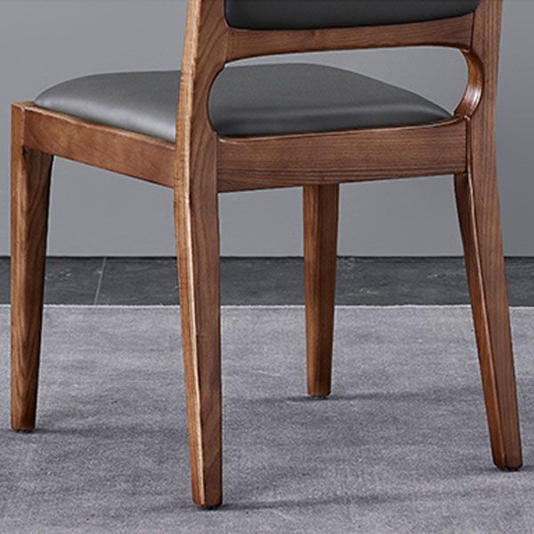 Sillas auxiliares de comedor de madera estilo moderno Sillas auxiliares de comedor con respaldo abierto (juego de 2)