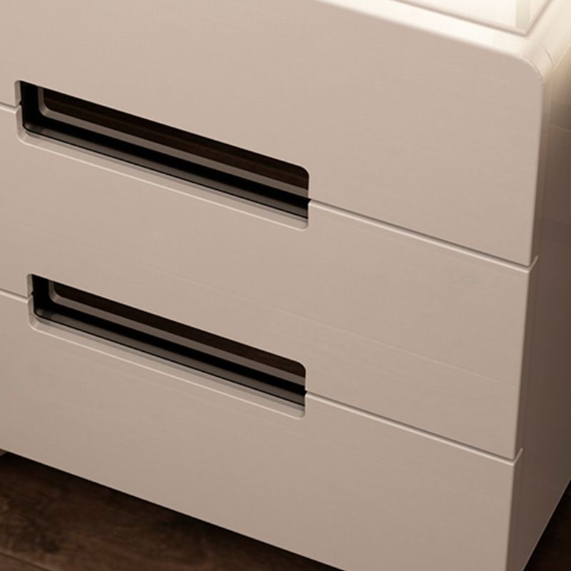 Metal Base Cabinet with 2 Drawers White/black Table Top Nightstand