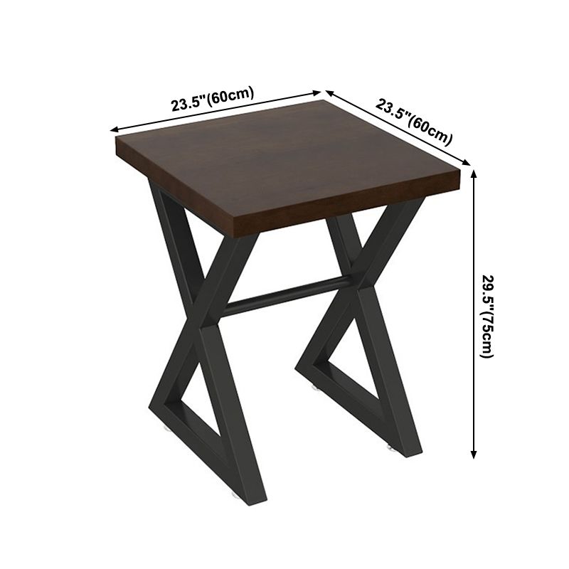 Mesa de comedor marrón de estilo industrial, mesa con caballete de madera maciza para comedor