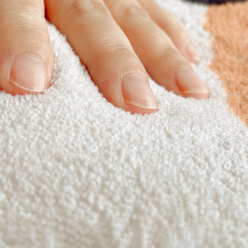 Beige Modern Area Rug Geometric Pattern Polyester Carpet Stain Resistant Rug for Bedroom