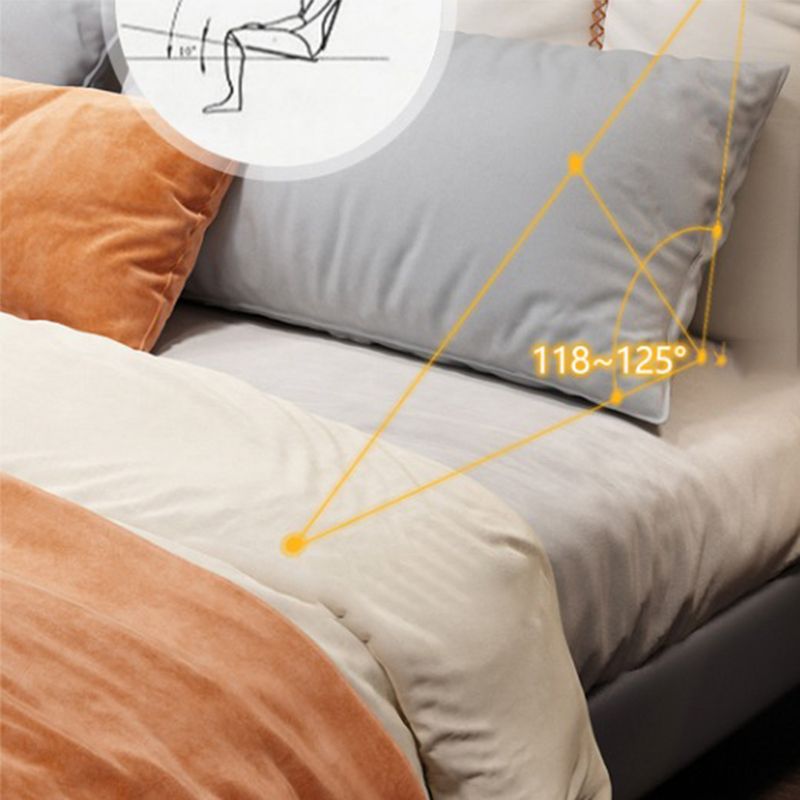 Contemporary Upholstered Bed with Headboard Faux Leather Bed