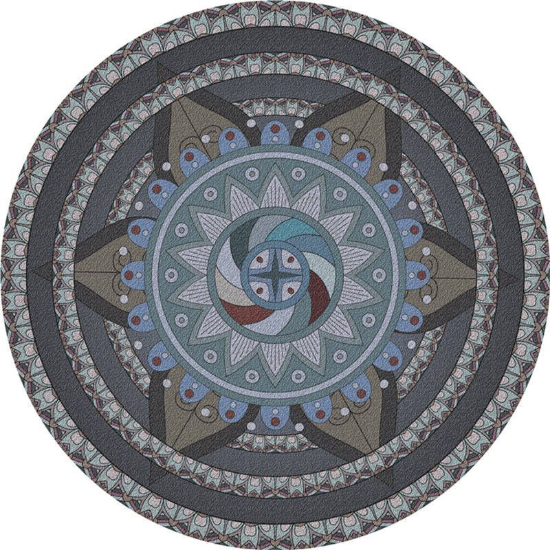 Exotic Moroccan Rug Multi Color Flower Pattern Rug Anti-Slip Pet Friendly Stain Resistant Carpet for Home