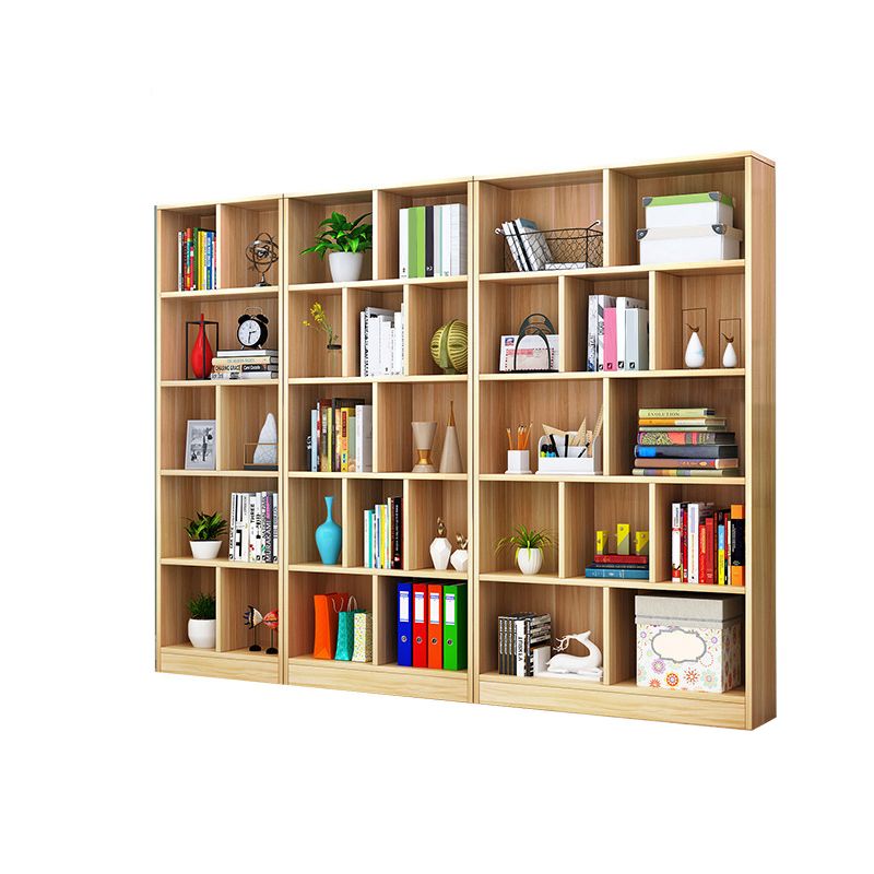 Closed Back Modern Style Bookcase Wood Bookshelf for Home Office