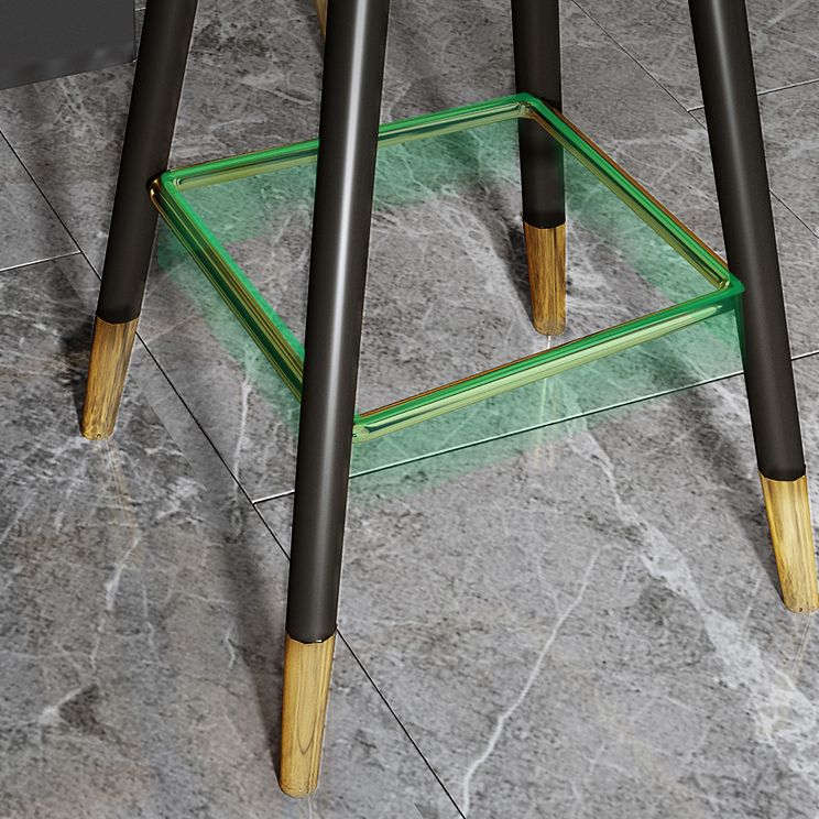 Modern Swivel Home Bar Stool Matte Finish Leather Armed Stool