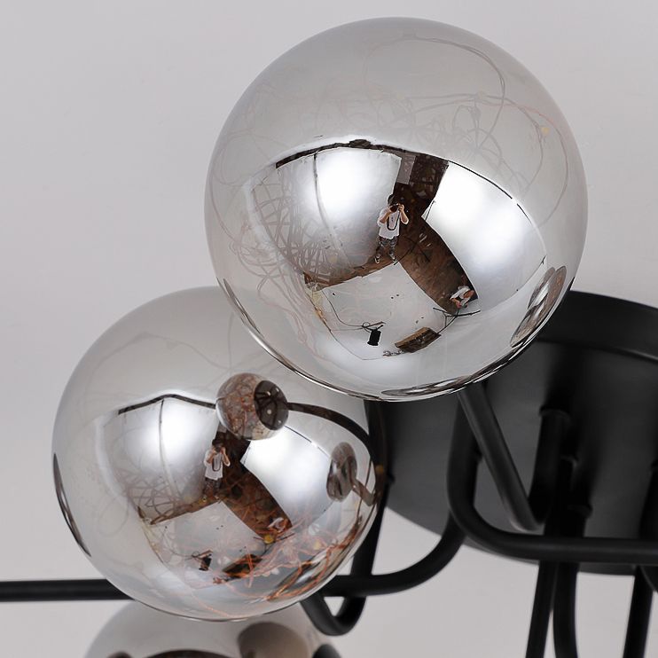 Plafonnier LED de forme radiale, montage encastré en fer moderne pour le salon