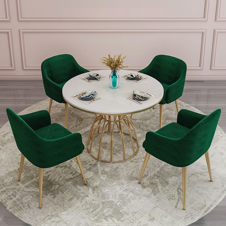 Glam 1/4/5 Pieces Round Dining Set Sintered Stone Dining Table Set for Home Use
