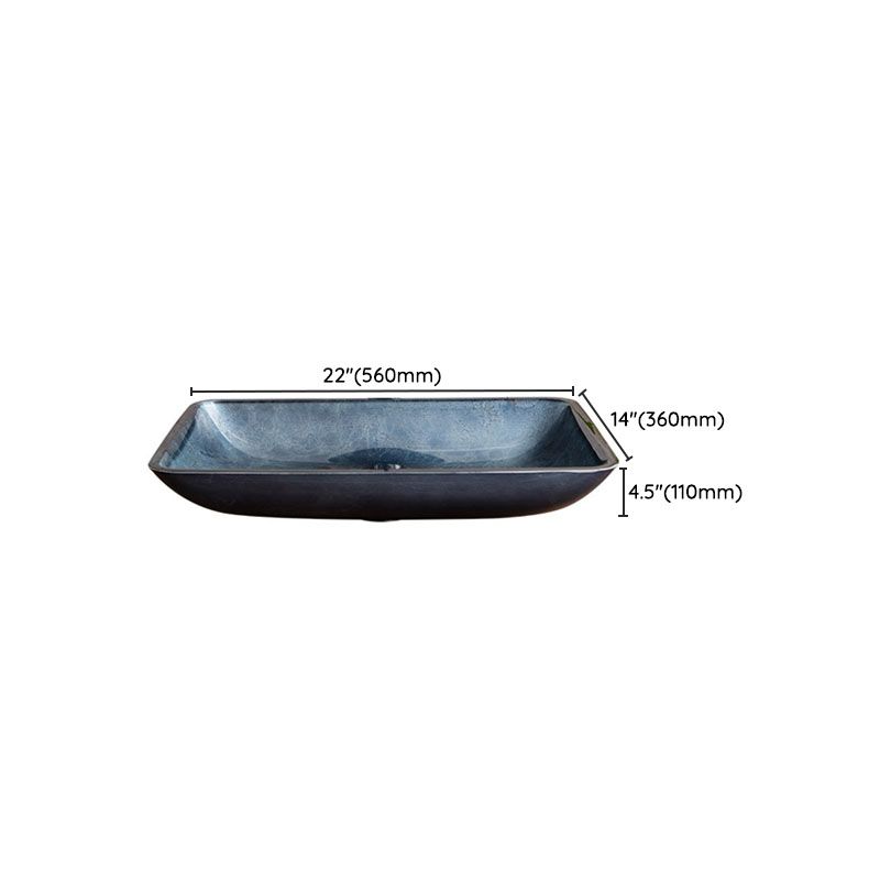Contemporary Bathroom Sink Tempered Glass Trough Bathroom Sink