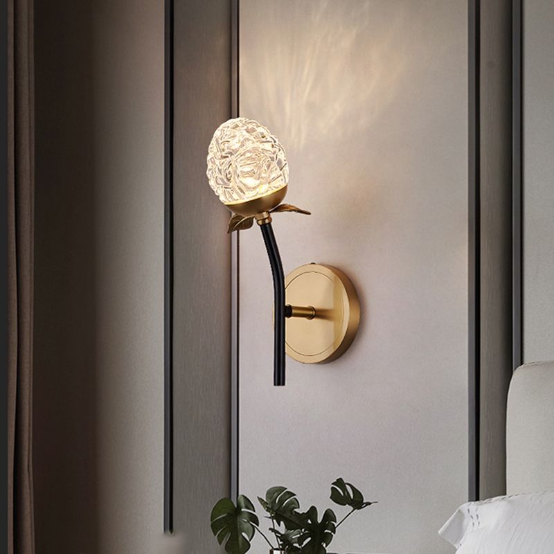 1 Light Wall Mount Light Fixture Modern Wall Mounted Lighting in Gold