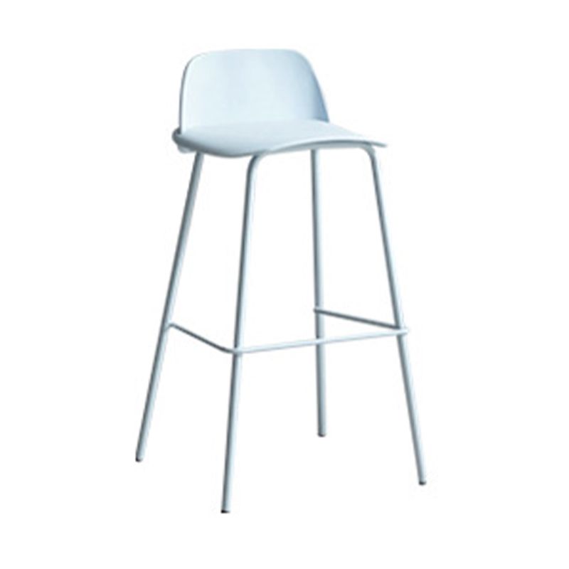 Plastic Scandinavian Bar Stools Low Back Barstool with 4 Iron Legs