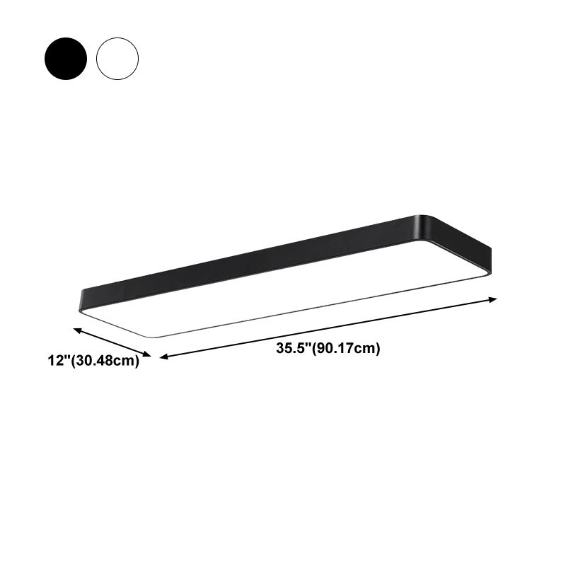 Plafonnier LED rectangulaire contemporain à montage encastré pour bureau