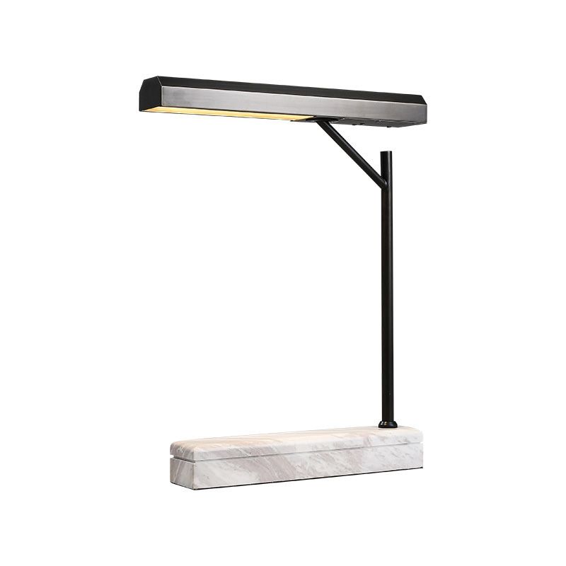 Metal Ombed Desk Light Moderniste LED Night Table Lampe en noir avec base en marbre