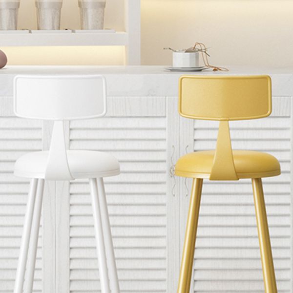 Scandinavian Matte Finish Iron Bar Stool Coffee Shop Footrest Stool