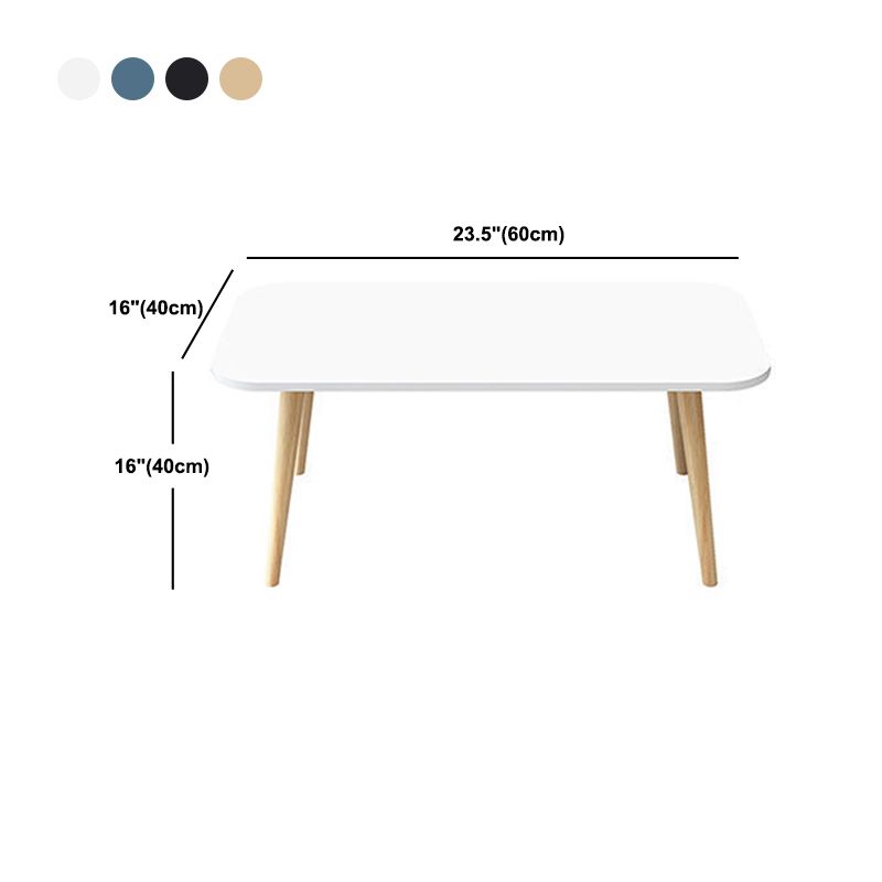Contemporary Wooden Coffee Table with 4 Natural Legs and Rectangle Top