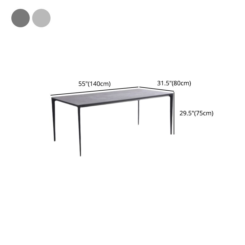 Black Metal Tripod Dining Table Industrial Rectangle Dining Room Table