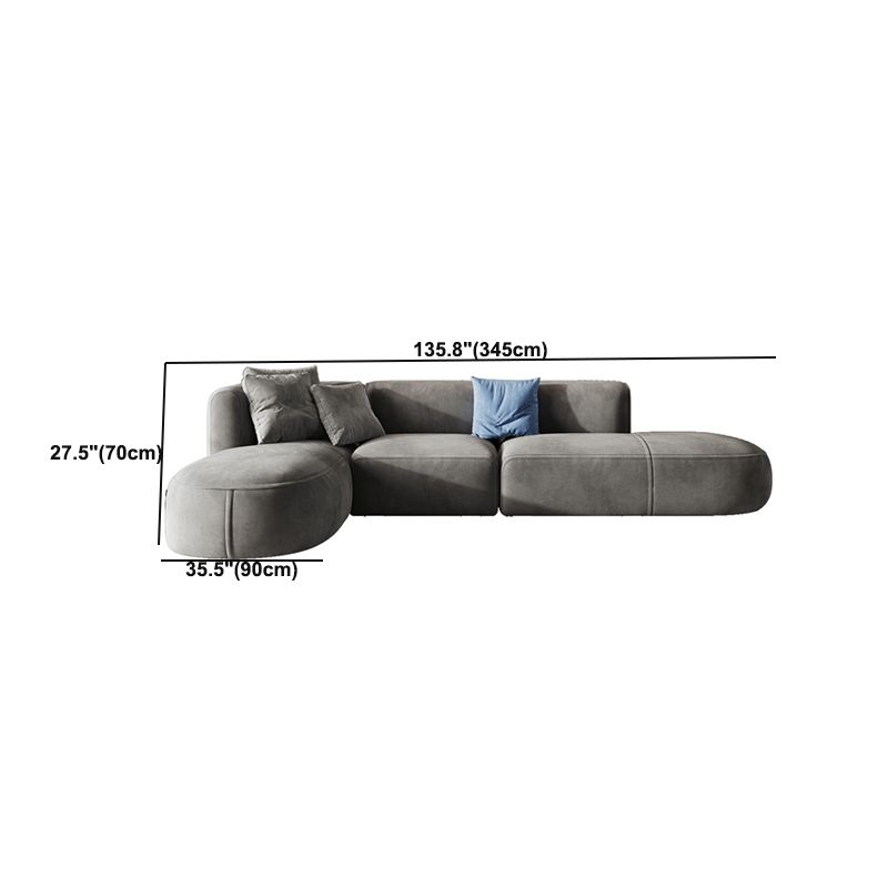 Nordic Gray Living Room Modular Gray Upholstery Square Arm Sofa