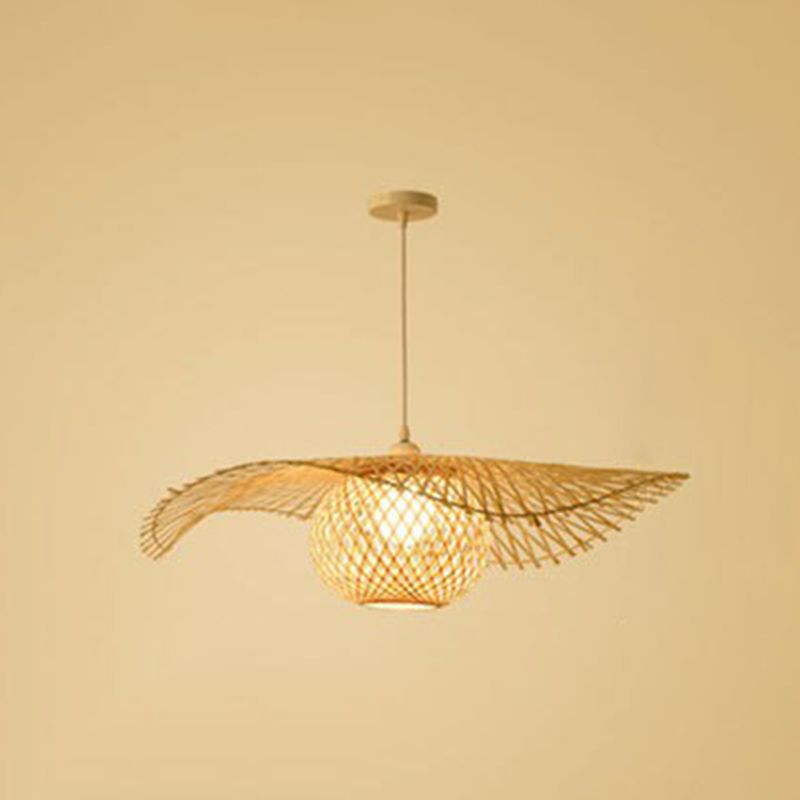 Chinese Pendant Lighting Fixtures Bamboo Hanging Light with Hanging Cord for Restaurant