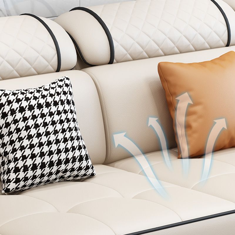 Slipcovered faux leer/stof secties met omkeerbare chaise en opslag