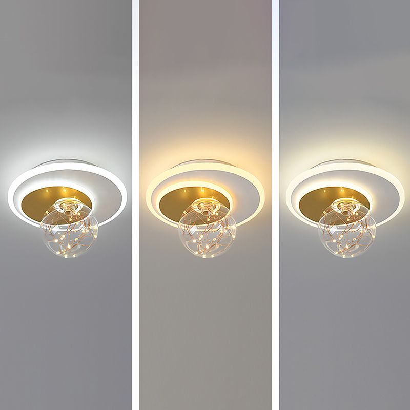 Modern Luxury Style Spherical Flush Mount Ceiling Light Fixtures Glass Ceiling Mount Chandelier