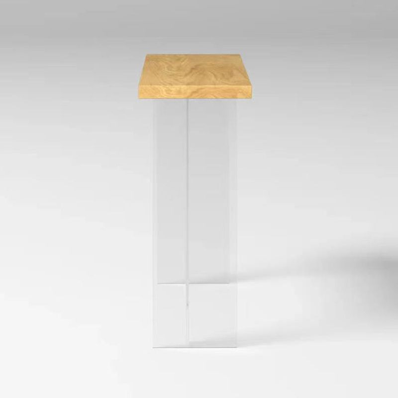 Solid Wood Acrylic Base Double Pedestal Bar Table for Kitchen Dining Room