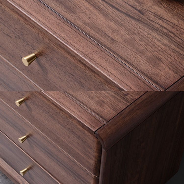 Mid-Century Modern Brown Accent Chest with 5 Drawers and Straight Legs