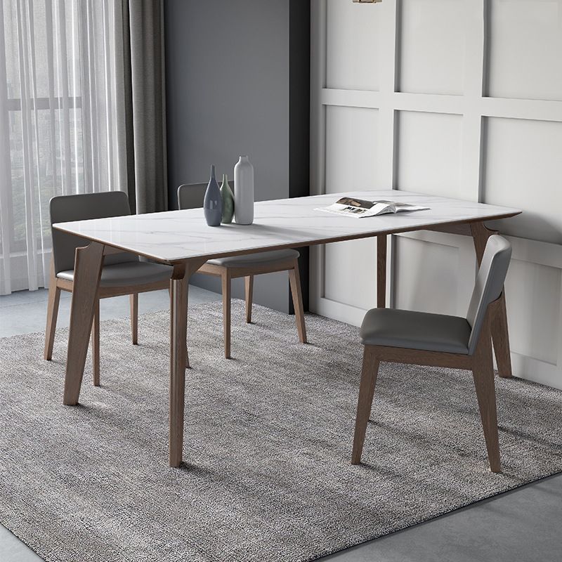 Glossy White Dining Table with Leather Chairs 1/2/4/5/7 Pieces Modern Dinette Set