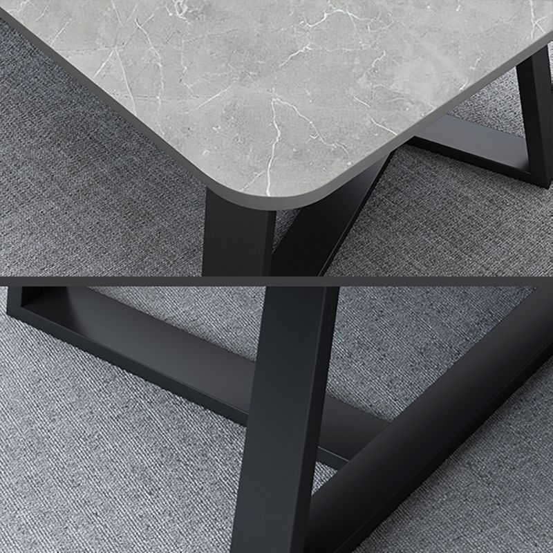 Trestle Marble Cocktail Table Contemporary Rectangular Coffee Table