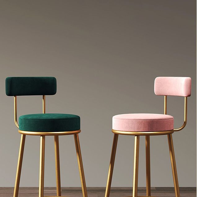 Glam Metal Barstool Fabric Footrest Cushion in Matte Finish for Home