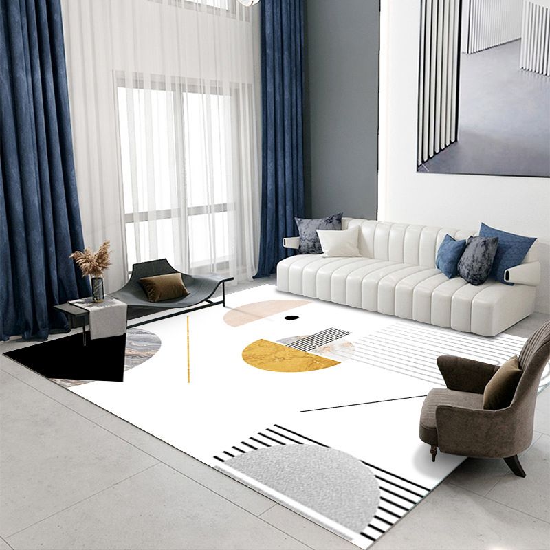 Luxury Modern Rug Pattern Polyester Rug Washable Rug for Living Room