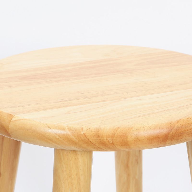 Contemporary Round Counter Bar Stool Wood Backless Bar Stool with Footrest