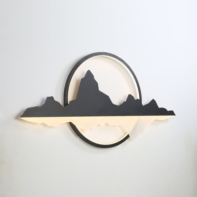 Modern Unique Shape Wall Sconce Lighting Metal Wall Sconce in Black Finish