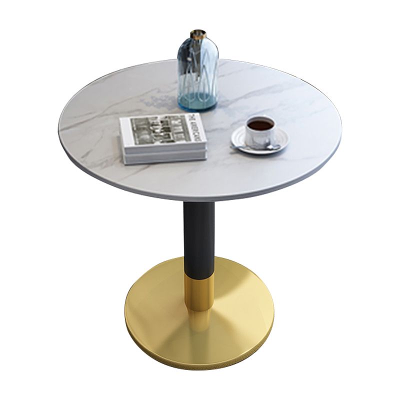 Contemporary Round Dining Table Sintered Stone Dining Table with Tulip Base for Dining Room