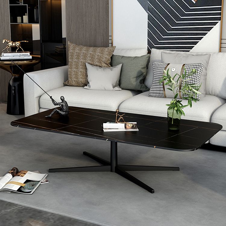 Abstract Coffee Table Rectangle Slate/Marble Top Coffee Cocktail Table