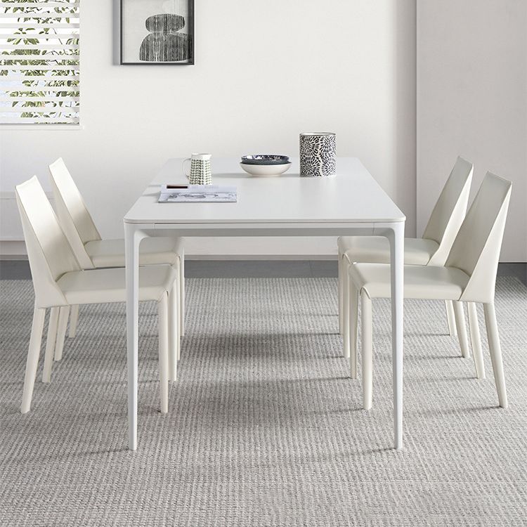 Modern Sintered Stone Rectangle Dining Set White Home Use Dining Room Furniture Set