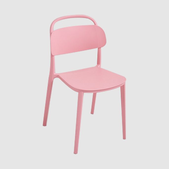 Chaise scandinave en plastique empilable à dossier ouvert au fini mat (Ensemble de 4)