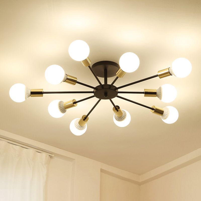 Smeedijzeren plafondlamp Modern minimalistisch huis Eetkamer Slaapkamer Studeergang Creatieve persoonlijkheid Industriële stijl lampen