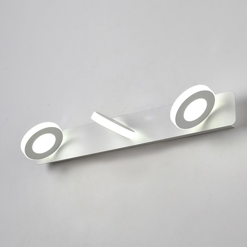 Luce di vanità bianca moderna a 3 luci a specchio a led luce anteriore con ombra acrilica per bagno