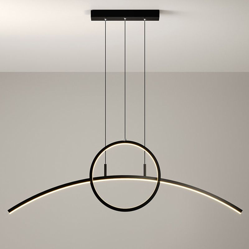 Linear Shape Island Lights Contemporary Metal 2 Light Pendant Light Fixtures